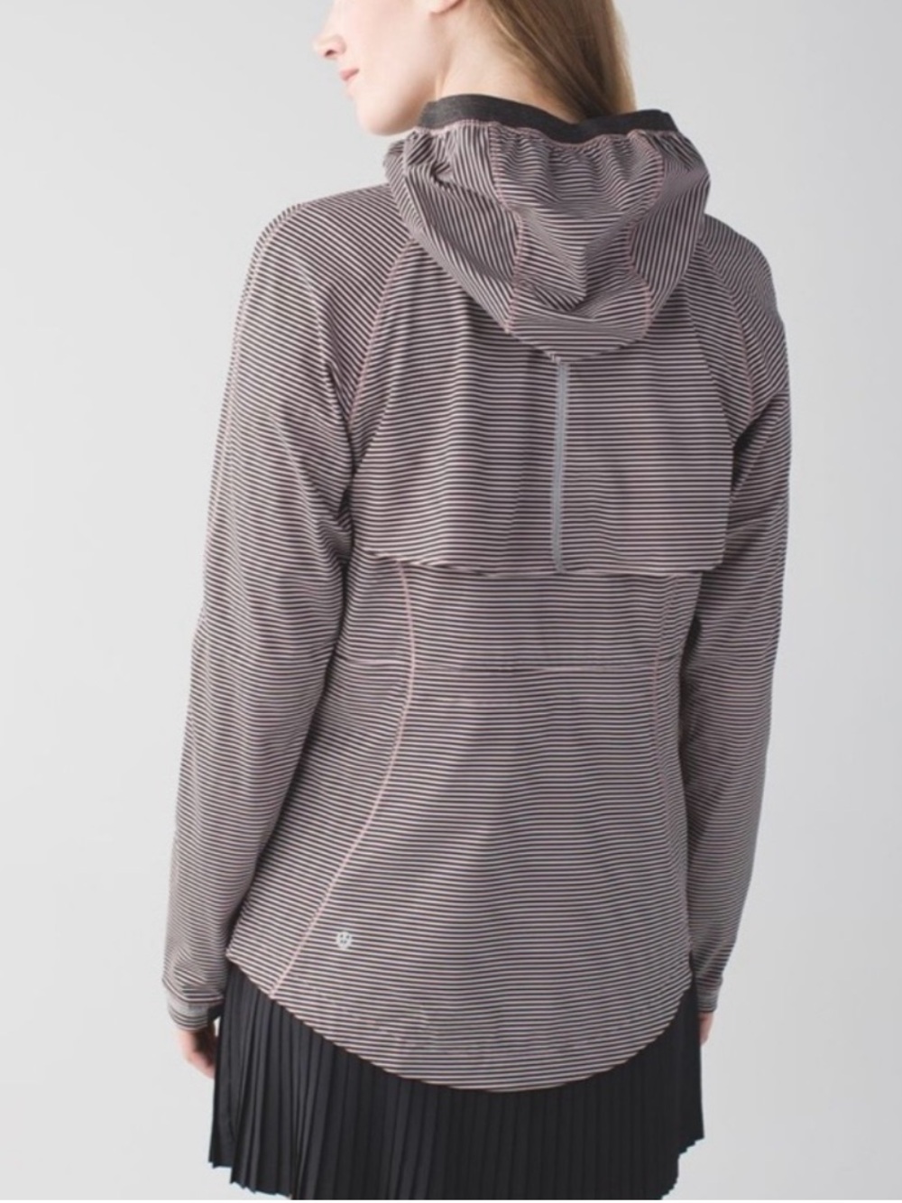 Lululemon Go The Distance Jacket Mini Pop Stripe Printed Mink Berry Black-10